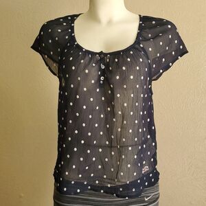 SM Hollister sheer polka dot blouse